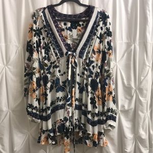 Low cut summer floral free people dress